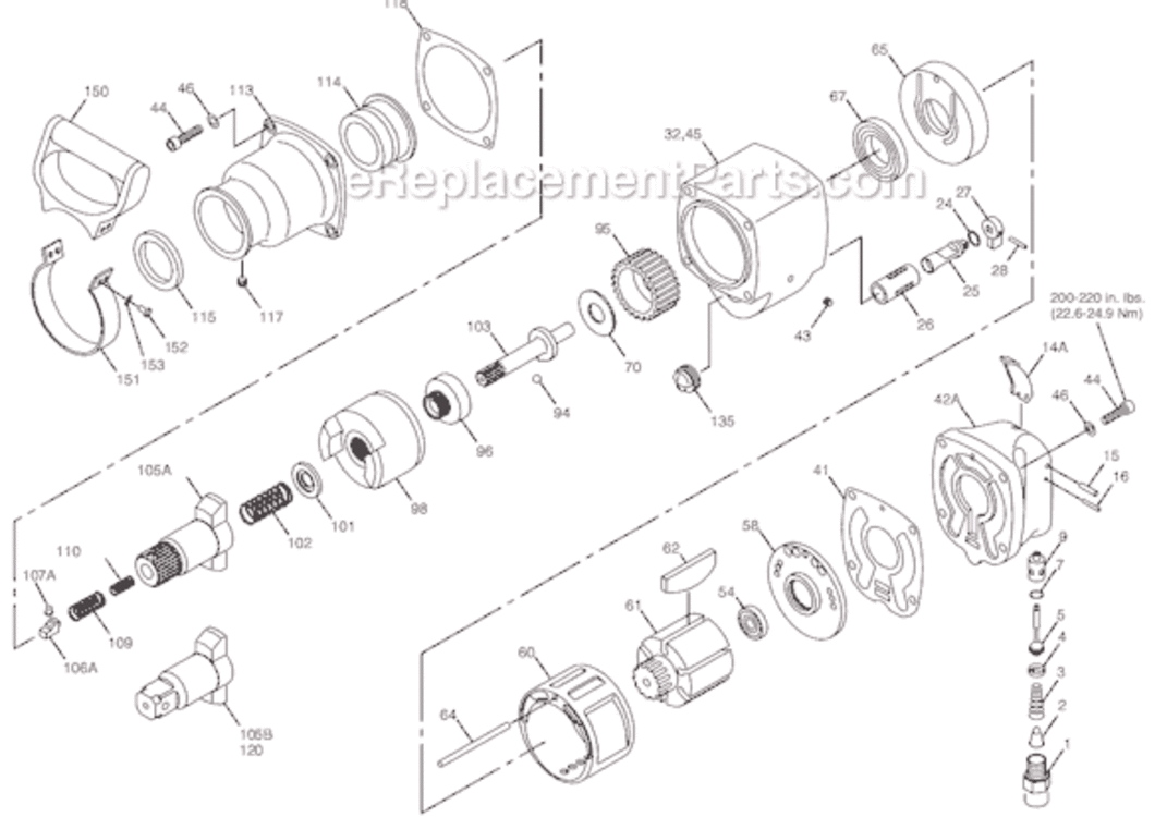 Page A Diagram and Parts List for CP6120 T017755 Chicago Pneumatic Wrench